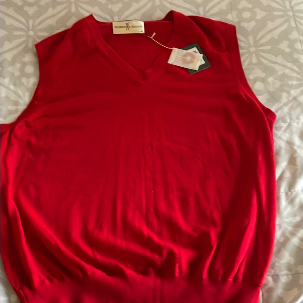 Italian Merino Fairway & Greene Red Golf Vest